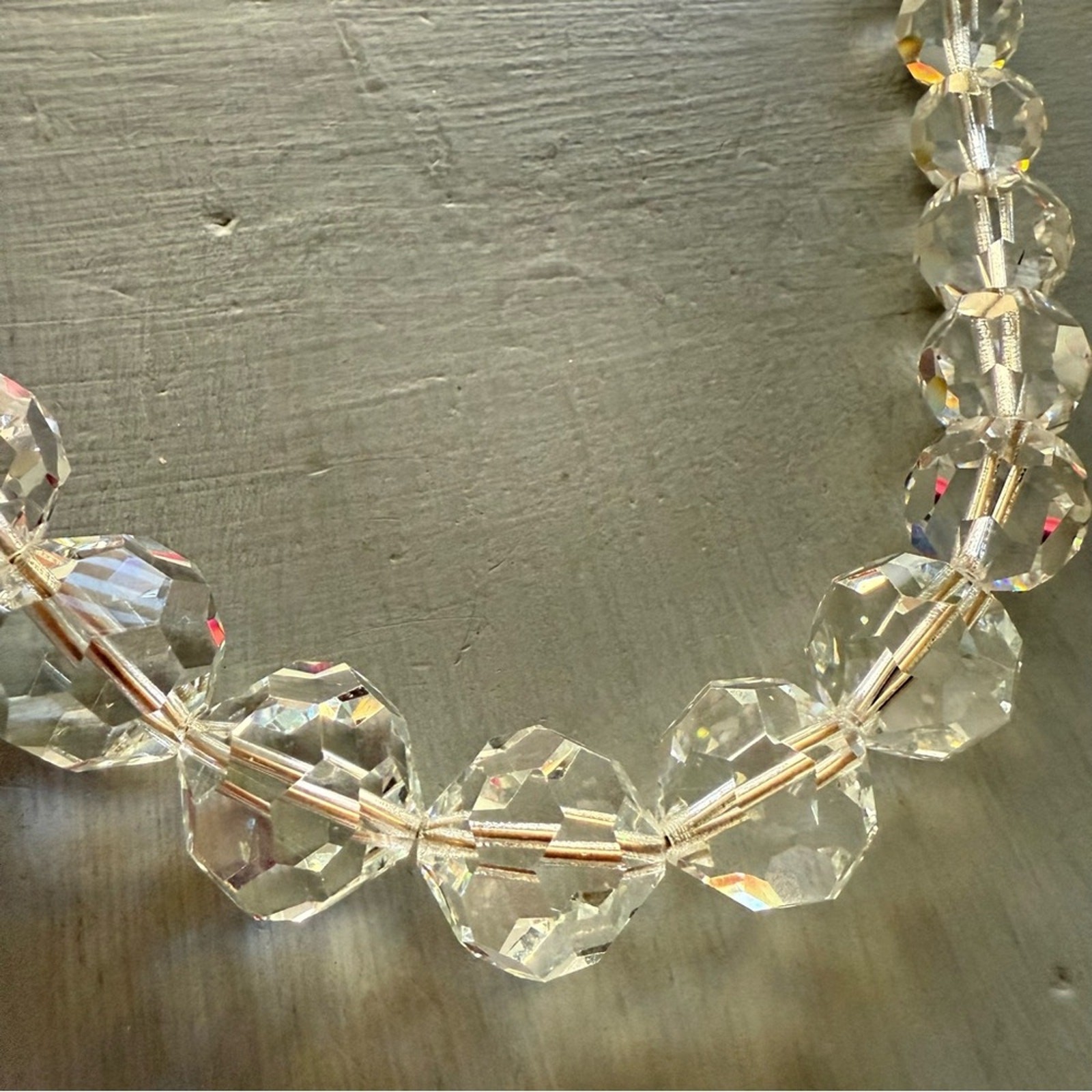 Basia Statement Clear Beaded Necklace - image 3