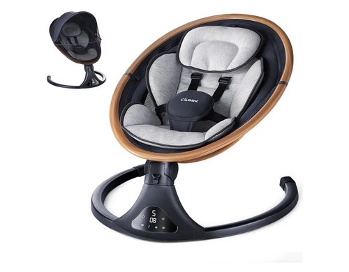 LAREX Electric Baby Swing – Bluetooth Music, Remote Control, Adjustable Speeds