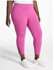 Terra  Sky Women Plus Capri Ladder Leggings 22" Inseam Mauve Pink 3X 24W-26W 