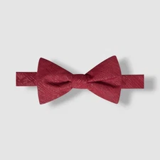 Ryan Seacrest Distinction Men's Red Chiffon Shimmer Solid Pre-Tied Bow Tie