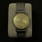 Vintage Timex Marlin Mechanical Manual Wind Watch Silver Case Cream Dial