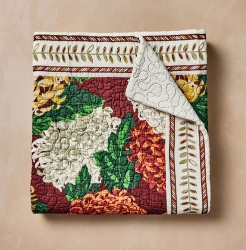 50"x70" Cotton Quilted Throw Blanket Fall Mums Flowers - John Derian Target 2023 - Picture 6 of 7