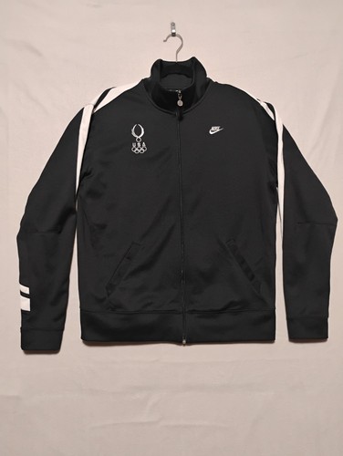 Vintage Nike Womens Jacket XXL Olympics Black White Wave USA Track Lightweight