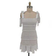 00038 NEW Chelsea & Violet Smock Mini Dress White size Large bohemian cottagecor