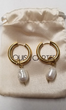 Lousie Carter Pearl Hoop Earrings 1"