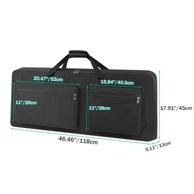 76-Key Piano Keyboard Case Bag – Portable Padded Gig Bag with