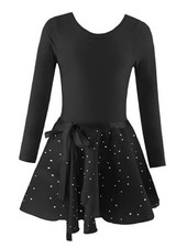 Ballet Leotards for Girls Dance Dress Outfit Kid Gymnastics 4-5T A Black