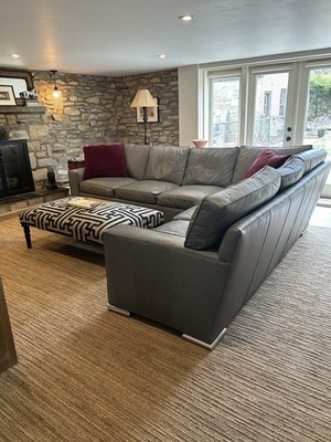 Century Furniture Leather  Sectional Sofa Contemporary Modern