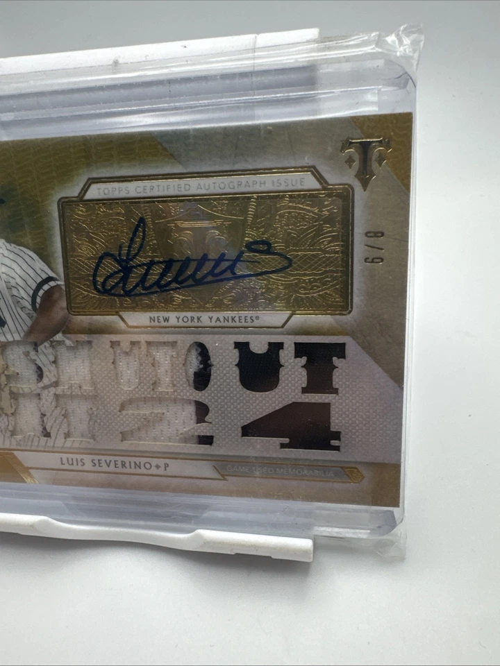 Luis Severino 2019 Topps Triple Threads /9 Autograph Patch Auto Yankees - Image 3 of 4