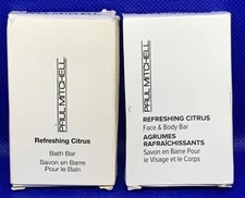 Paul Mitchell Refreshing Citrus Bath, Face & Body Bars Hotel Soap Lot of 2