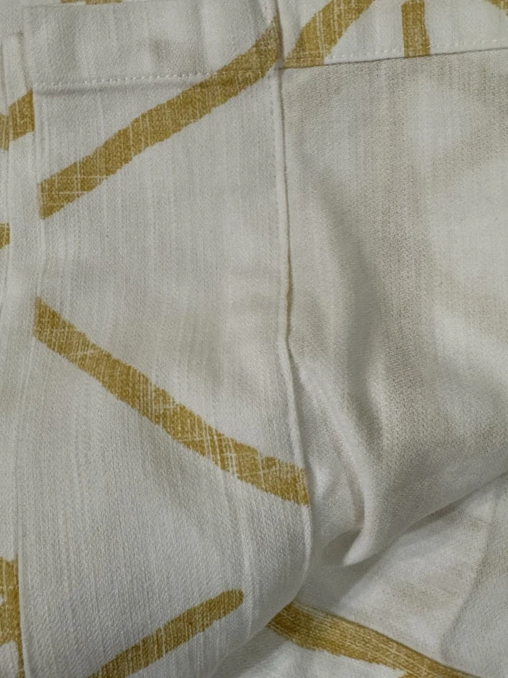 Painel de cortina de algodão marfim e amarelo real limiar - Imagem 2 de 4