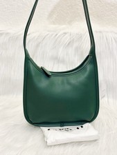 Coach Curve Zip Shoulder Bag in Brass/Hunter Green Glovetanned Leather NWT