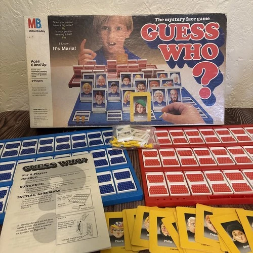Vintage 1987 Guess Who Board Game Milton Bradley Complete Face Guessing Game