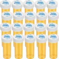 12/20 Pack Medicine Pill Bottles Empty With Caps for Medication Orange 0.9 In
