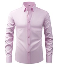 Men's Shirts Casual Slim Fit Smart Business Shirt Long Sleeve for Men Adult UK