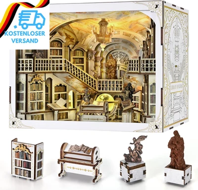 MINICITY Book Nook Kit, DIY Miniatur Puppenhaus Booknook Kit, 3D Holz Puzzle Buchstütze B