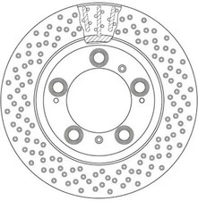 2x Brake disc Vented DF6337S TRW for PORSCHE BOXSTER Spyder 911 911 Convertible