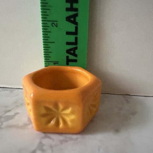 6x Vintage Mosser Orange Slag Glass Star Burst Sun Open Salt Cellar Dip Dish - Picture 7 of 8