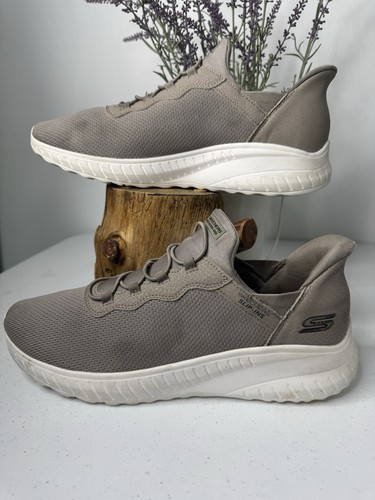 Skechers Slip-Ins Women 11 Taupe Sneaker Knit Stretch Slip-Ons - Picture 2 of 10