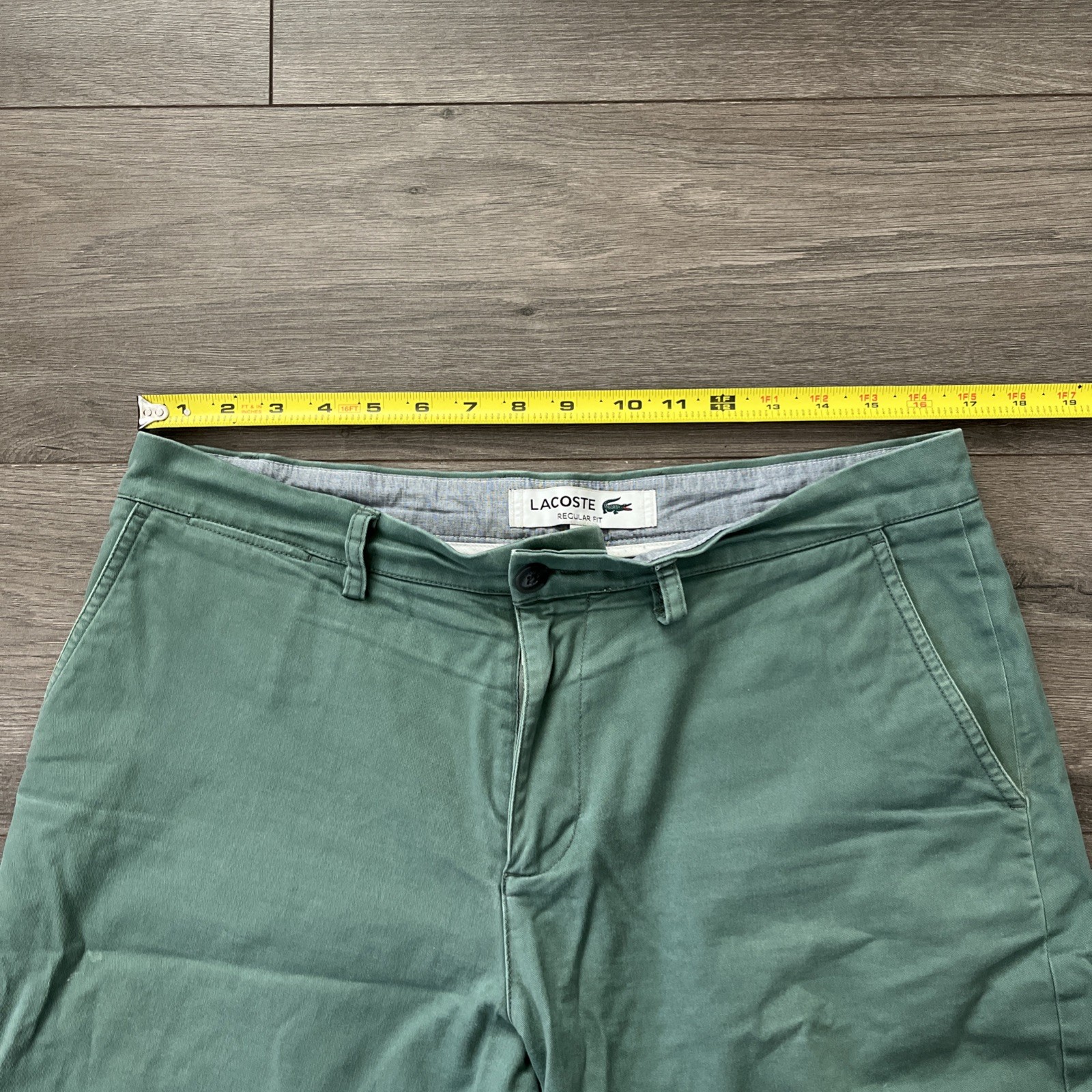 Lacoste Mens Sz 33 Chino Shorts Green thumbnail 7