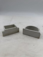 2 VINTAGE Porcelain BIRD CAGE FEEDER WATERER Japan one Has Damage G8