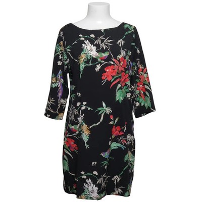 Indiska, Kleid, Größe: M, Schwarz/Mehrfarbig, Blumen, Damen #cy7