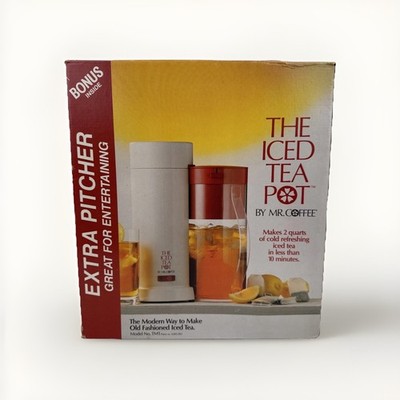 Vtg Mr. Coffee 2-Quart Iced Tea Pot Maker Red 2 Pitchers 1990 TM1 NEW Open Box