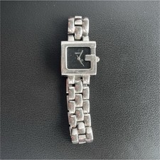 Gucci 3600L Women's Square Black Dial Silver Stainless Steel Dress Wristwatch