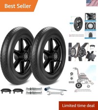 12 Inch Wheelchair Wheels Replacement 1 Pair 12 1/2 x 2 1/4" Transport Chair ...