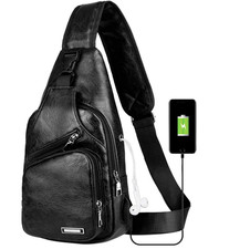Black Chest Crossbody Bag Sling Backpack for ...
