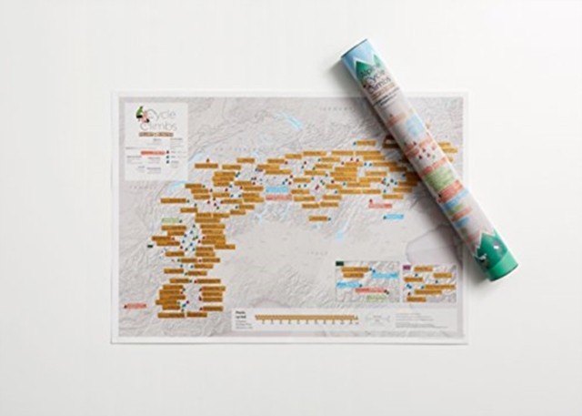 Alpine Cycling Collect and Scratch Print (Sheet map, rolled)