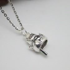 Real 925 Plata Esterlina Mujeres Hombres Moneda de la Suerte Gato Campana Colgante Accesorio 22*11mm