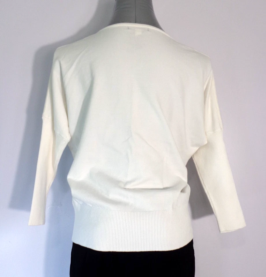 Suéter Dolman manga 3/4 con lentejuelas adornado en la nube Alfani para mujer talla pequeña M Foto 3 de 4