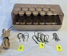 VTG Clairol Custom CareSetter Hot Rollers Velvet KF-20 Clips Small Break PICS