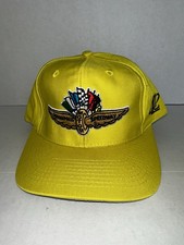Vintage Indianapolis Motor Speedway Mens Logo Baseball Cap Hat Yellow Snapback
