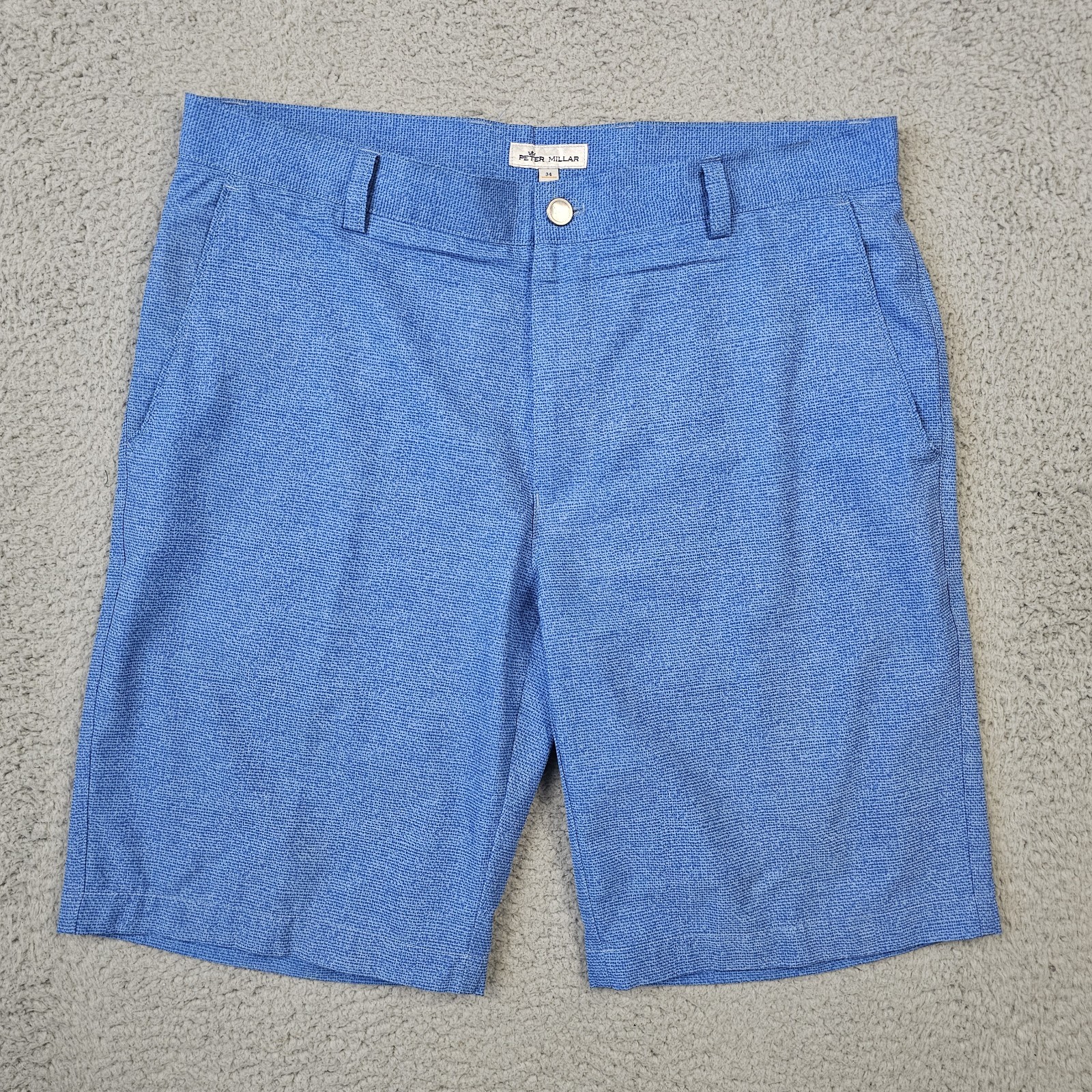 Peter Millar Shorts Mens 34 Blue Performance Golf Stretch 10