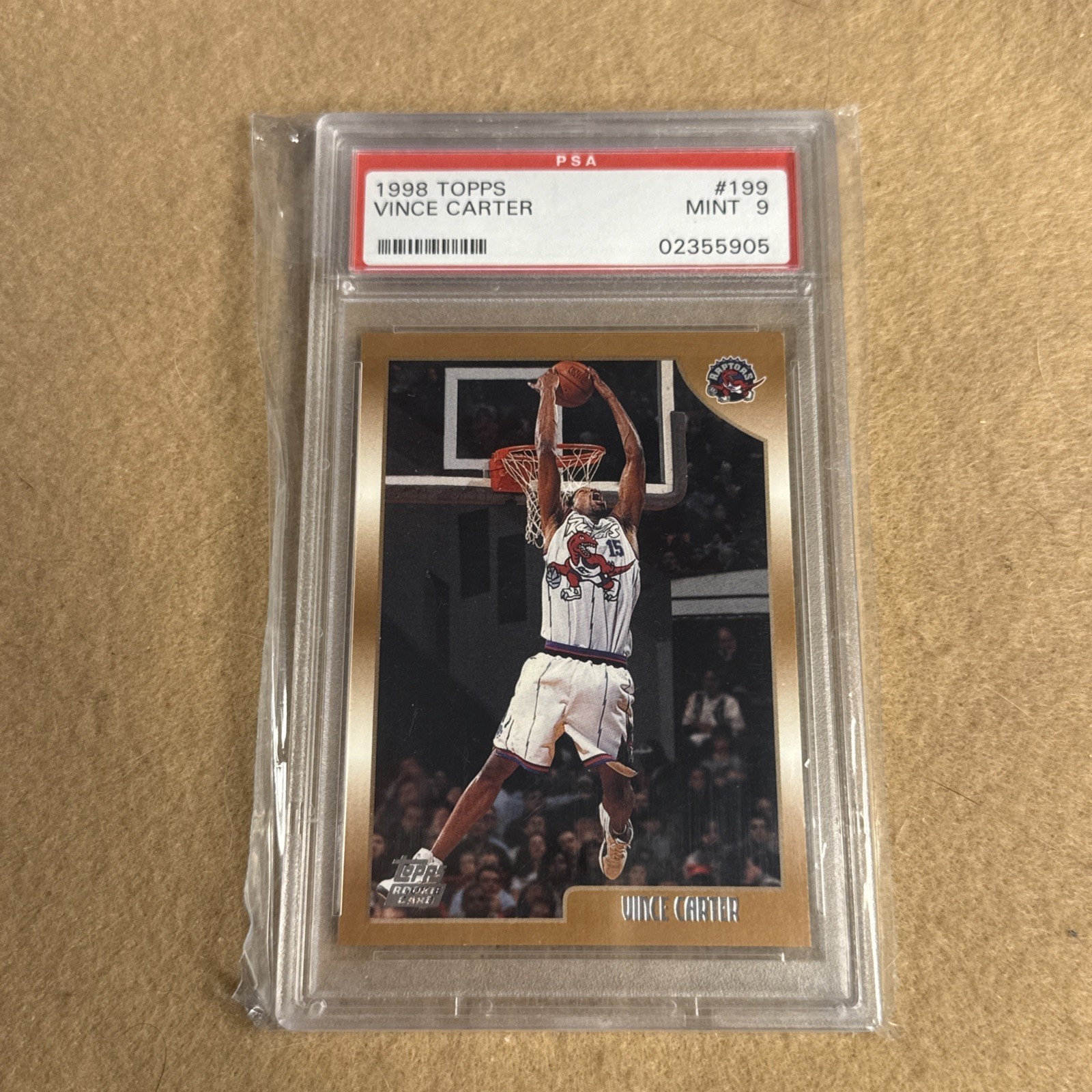 PSA 9 MINT 1998 VINCE CARTER TOPPS #199 ROOKIE Toronto Raptors