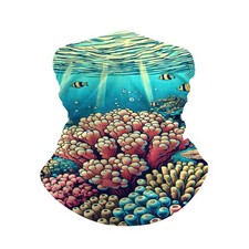 Coral Reef Neck Gaiter, Tropical Fish and Coral Print Face Cover