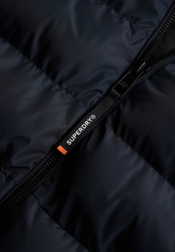 Superdry Chaqueta Deportiva Puffer Abrigo de Invierno Acolchado con Capucha Cremallera Completa Azul - Imagen 5 de 8