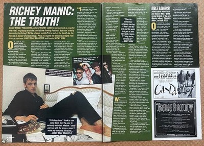 RICHEY EDWARDS - 1994 UK magazine feature MANIC STREET PREACHERS