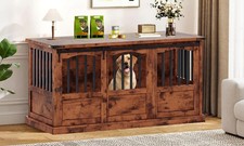 Dog Crate Furniture with Barn Sliding Doors, 53" Large Dog Kennel Furniture I...