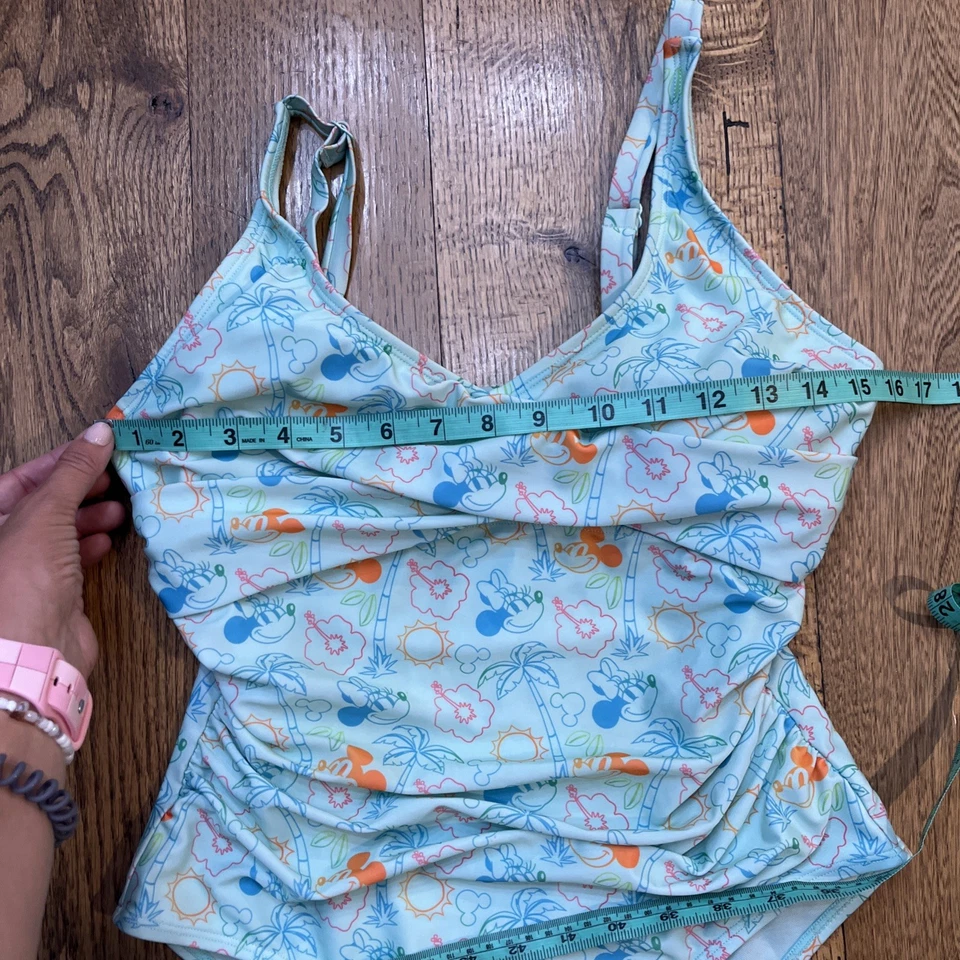Disney Swimsuit Women's One-Piece Minnie Mouse Palm Tree Adjustable Strap, Sz. M - Image 4 of 4