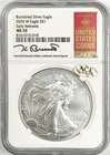 2024-W BURNISHED SILVER EAGLE EARLY RELEASES BRESSETT SIGNATURE NGC MS70