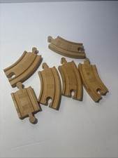 THOMAS TRAIN WOOD WOODEN LOT 5 CURVED TRACK TRACKS 3.5" And 1 Straight