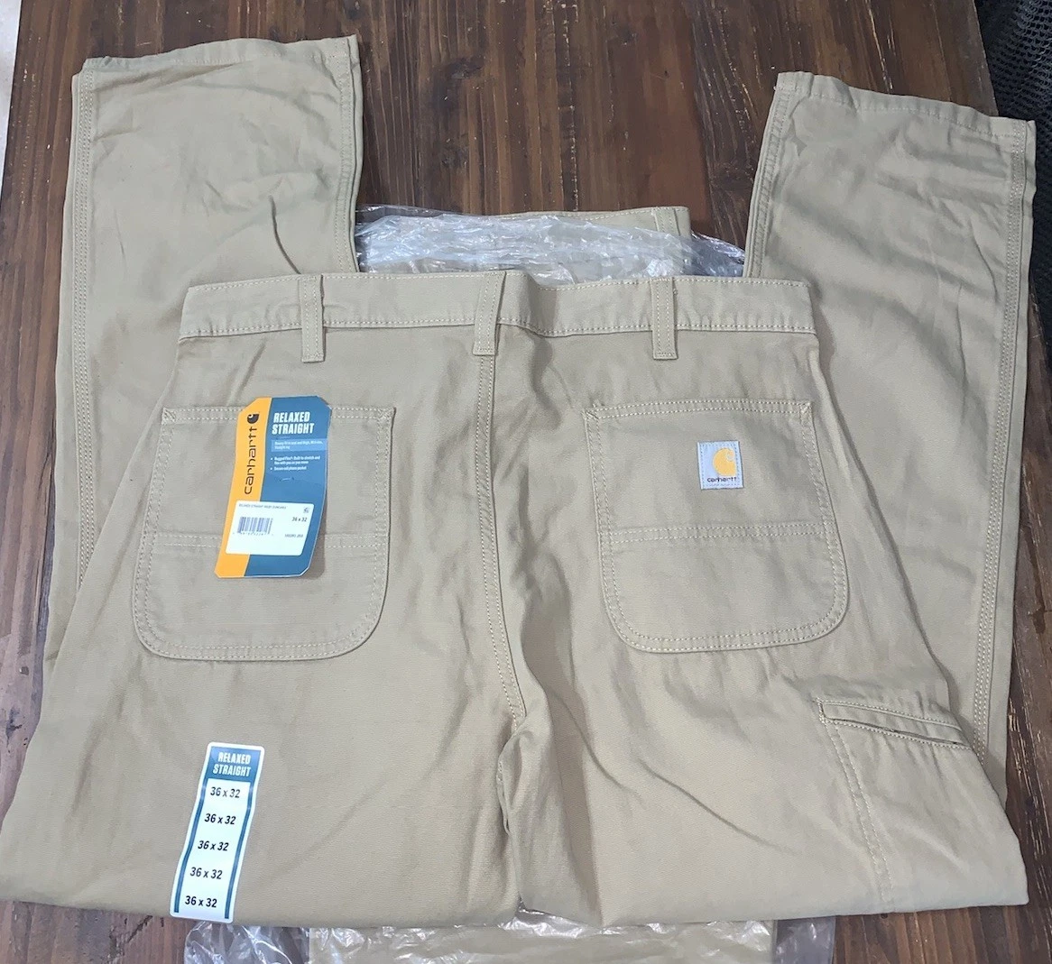 Carhartt Men's Relaxed Straight Rigby Pant Rugged Flex 5Pocket, Dark Khaki 36x32