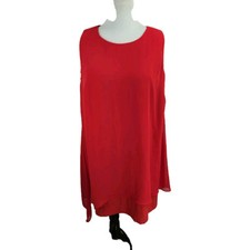 Women's Dress Size 18W  Tahari Arthur S Levine  Red Sleeveless Sheer Overlay