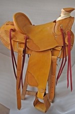 Leather Wade Tree A Fork Work Horse Saddle Western Ranch Roping Trail Tack
