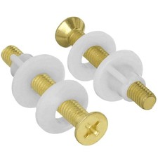 2 Pcs Brass Toilet Seat Hinge Bolts and Nuts Replacement 3/8" Brass Metal Screws