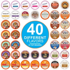 Coffee Pods Variety Pack for K Cups Brewer Assort Flavored Coffee Sample, 40 Ct