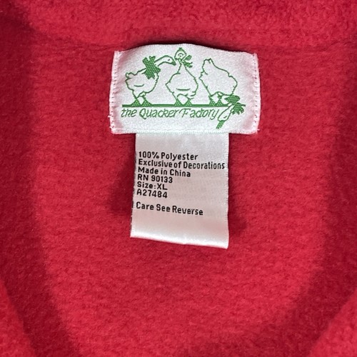 QUACKER FACTORY Christmas Red Fleece Coat Shirt Full Button Size XL Shacket - Picture 4 of 9